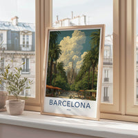 Barcelona Poster - Spain Travel Art - Sagrada Familia Avenue Home Decor