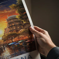 Barcelona Poster - Spain Travel Art - Vibrant City Sunset Home Decor