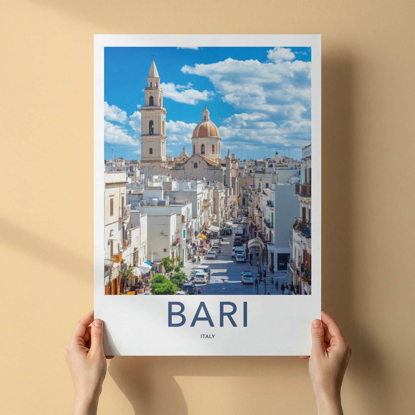 Bari Poster - Italy Framed Print - Bell Tower Dome Framed Decor