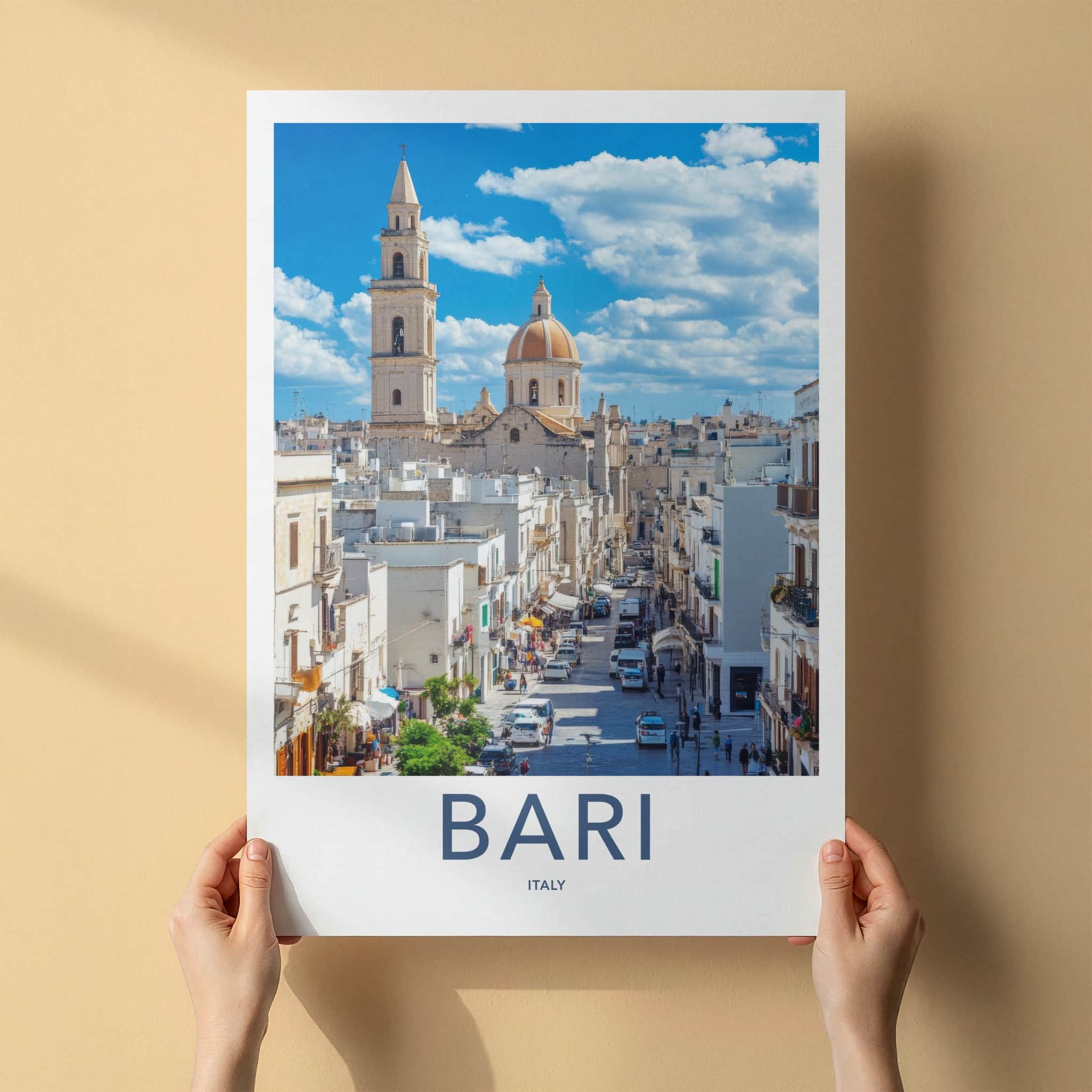 Bari Poster - Italy Framed Print - Bell Tower Dome Framed Decor