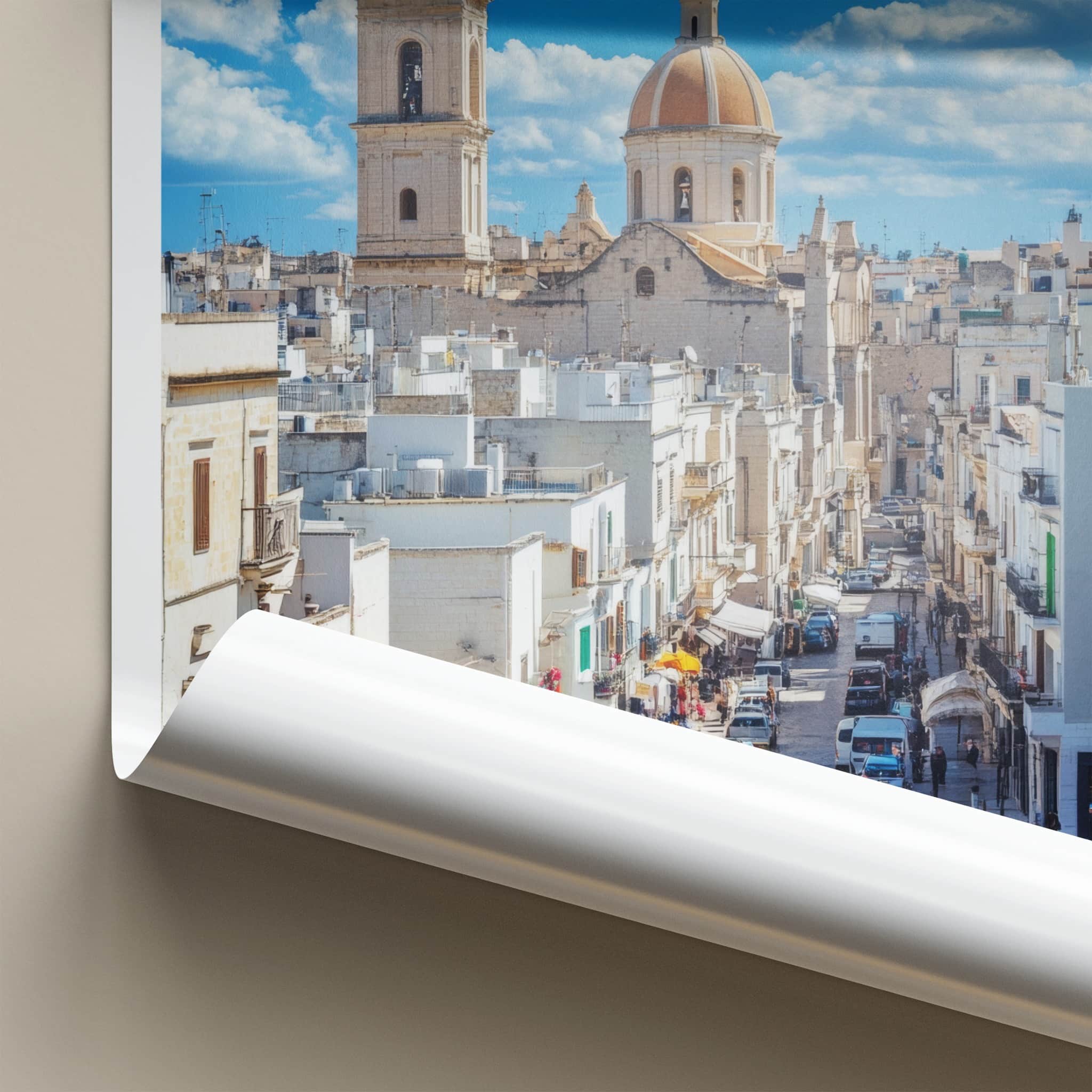 Bari Poster - Italy Framed Print - Bell Tower Dome Framed Decor