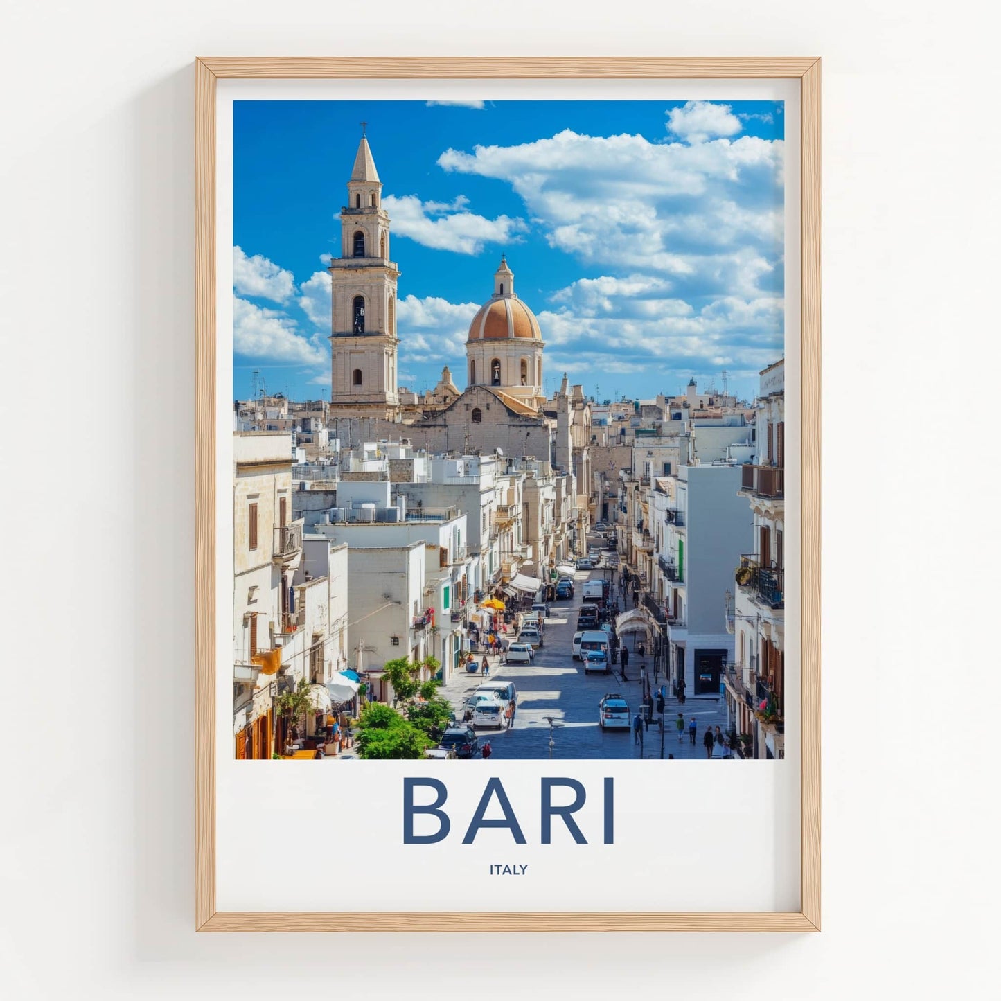 Bari Poster - Italy Framed Print - Bell Tower Dome Framed Decor