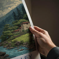 Barot Valley Poster - India Travel Art - Himachal Pradesh Rivers Home Decor