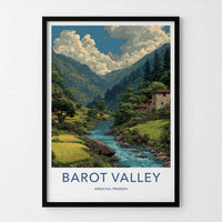 Barot Valley Poster - India Travel Art - Himachal Pradesh Rivers Home Decor