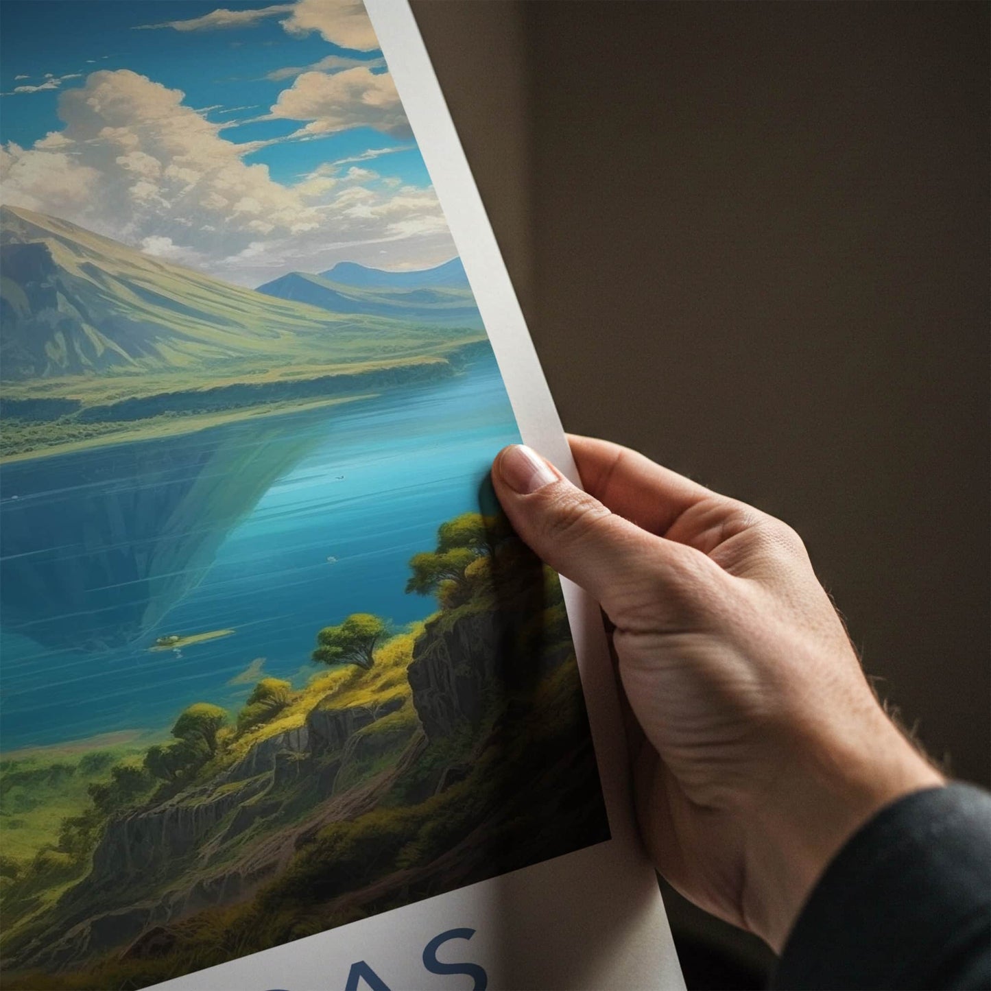 Batangas Poster - Philippines Travel Art - Volcano Lake Reflection Home Decor