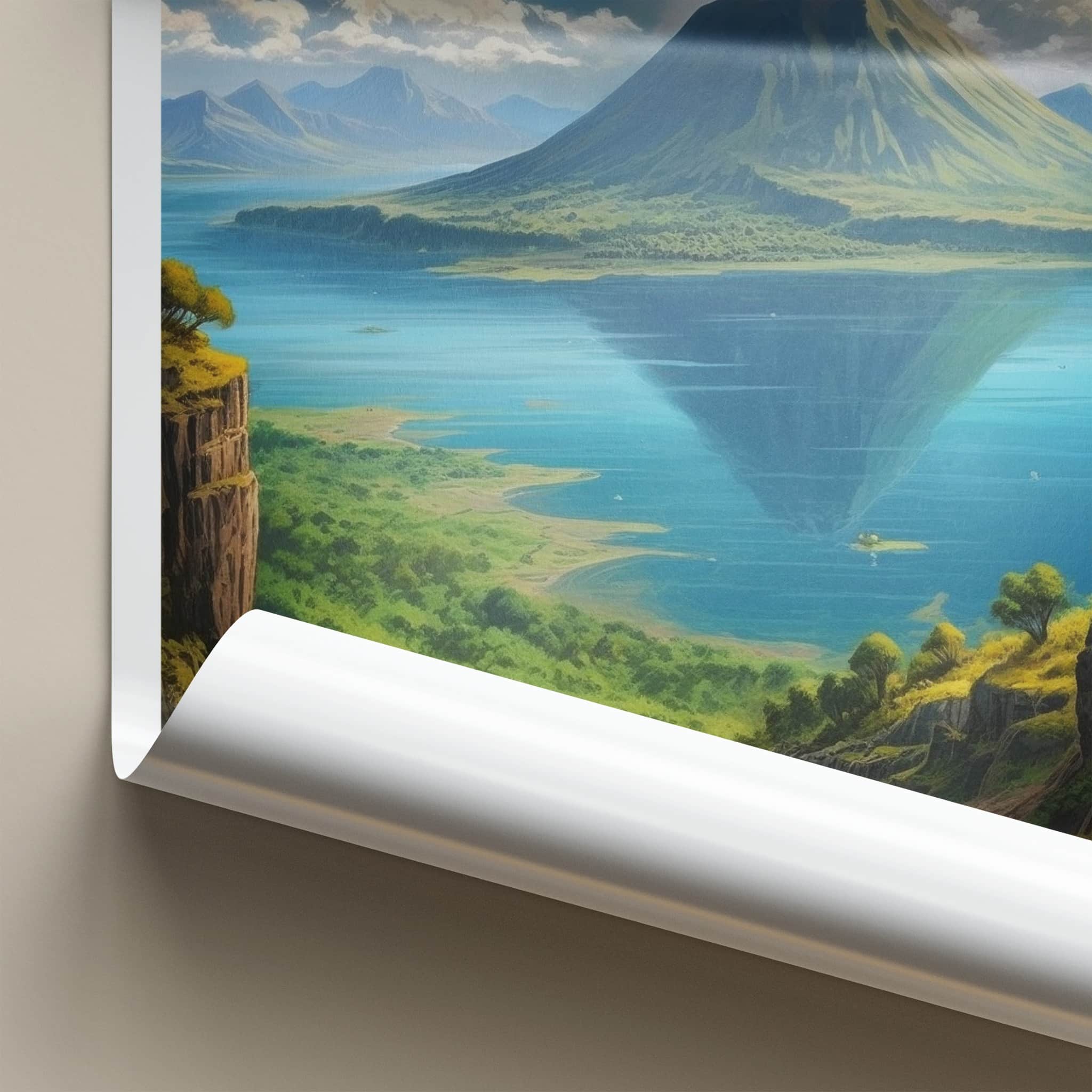 Batangas Poster - Philippines Travel Art - Volcano Lake Reflection Home Decor
