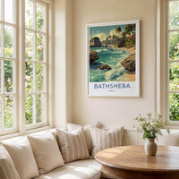 Bathsheba Poster - Barbados Travel Art - Rocky Ocean Waves Home Decor