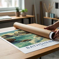 Bathsheba Poster - Barbados Travel Art - Rocky Ocean Waves Home Decor