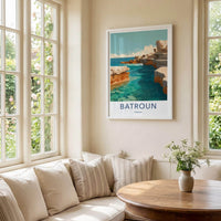 Batroun Poster - Lebanon Travel Art - Rugged Coastal Cliffs Home Decor