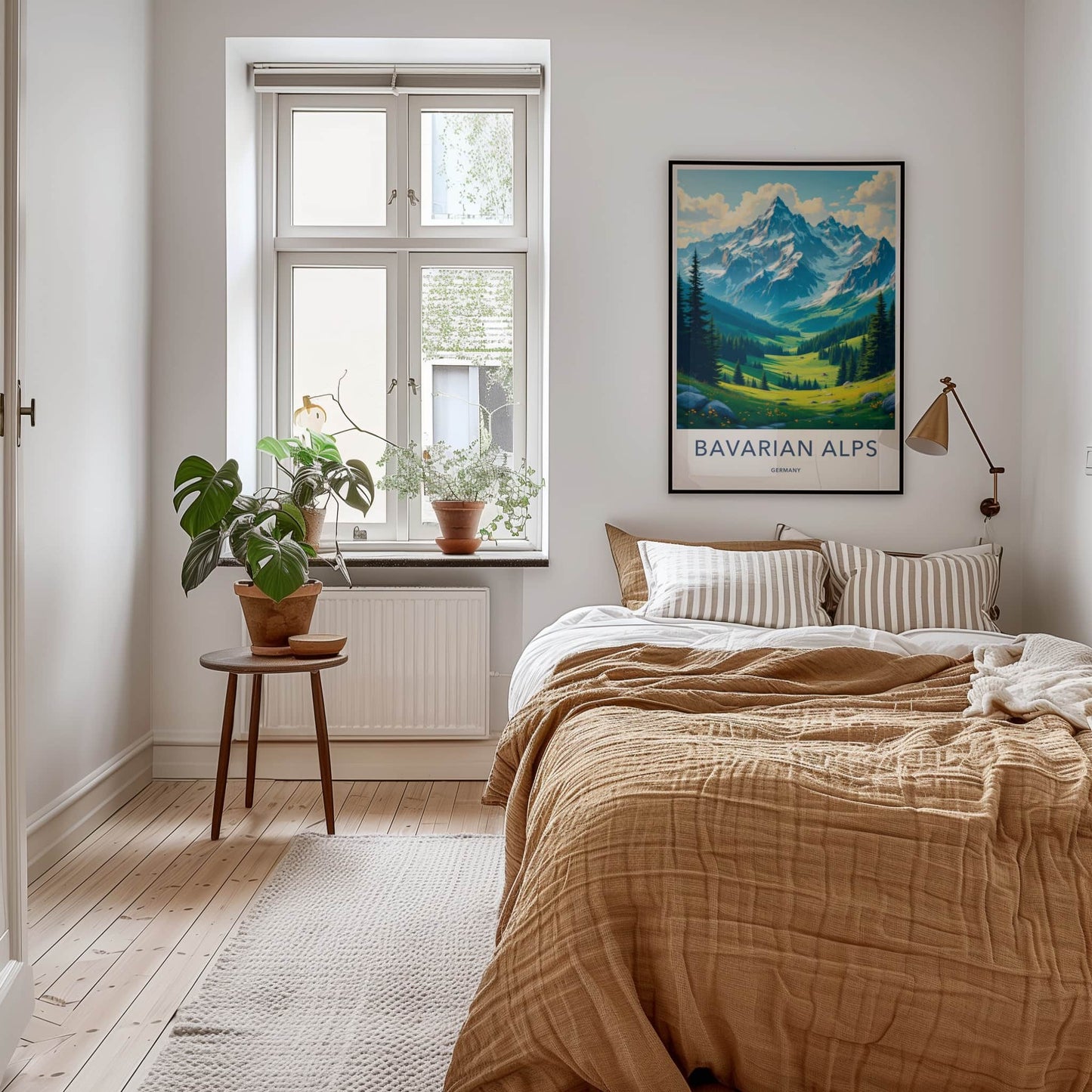 Bavarian Alps Poster - Germany Travel Art - Majestic Mountain Valley Home Decor