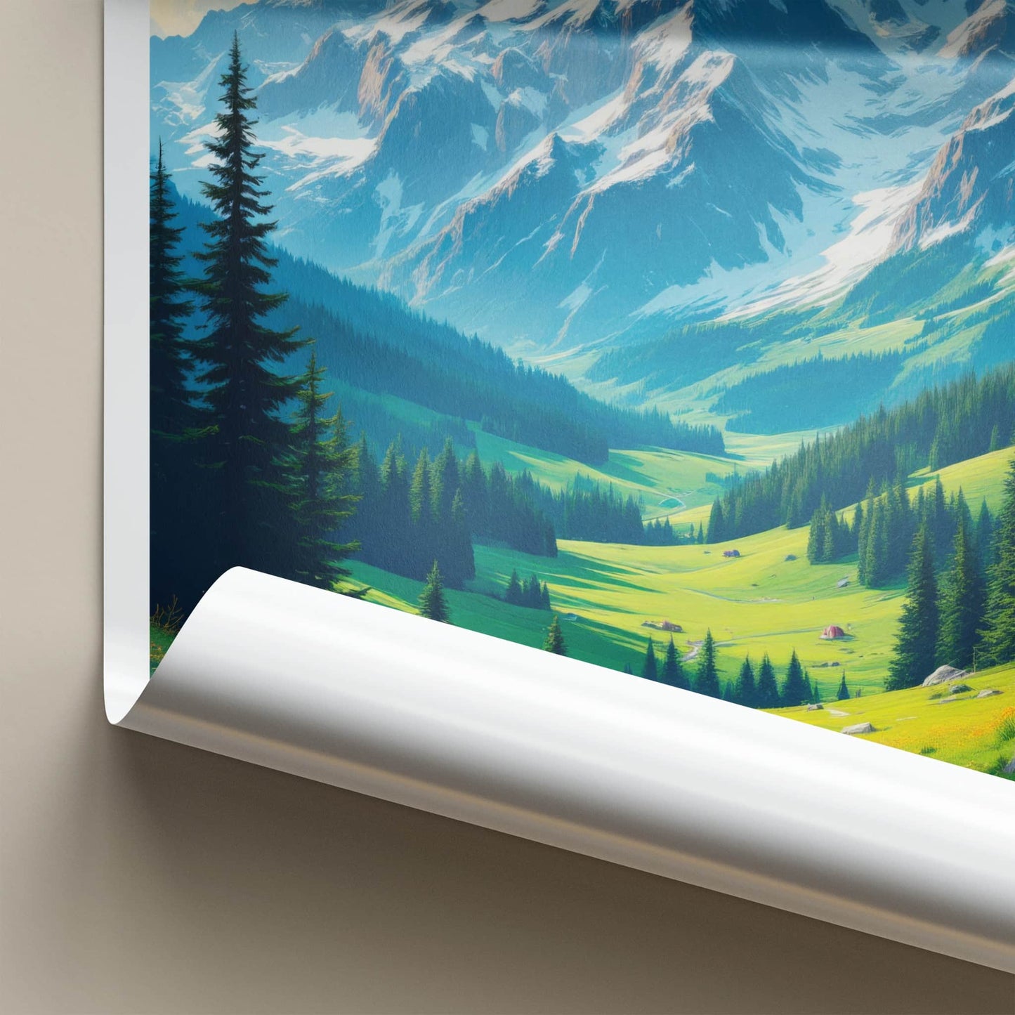Bavarian Alps Poster - Germany Travel Art - Majestic Mountain Valley Home Decor