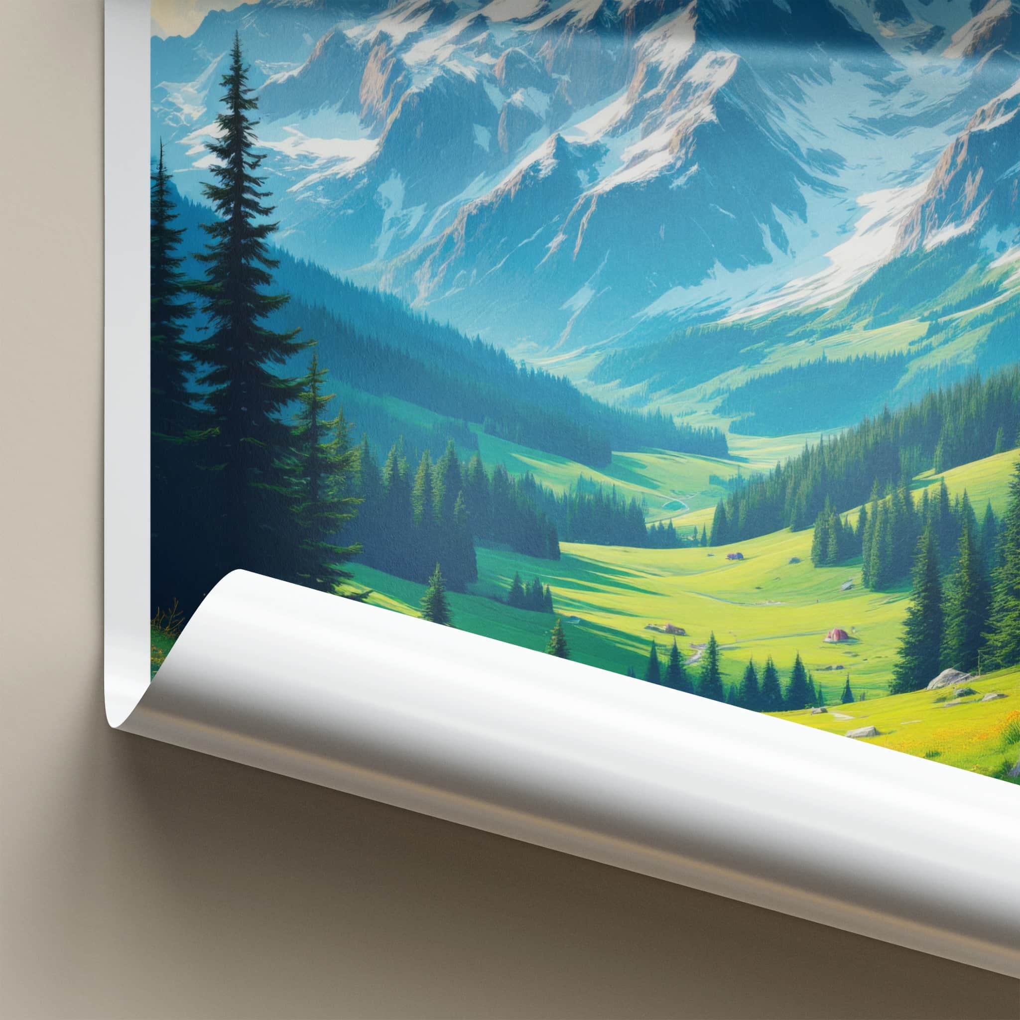 Bavarian Alps Poster - Germany Travel Art - Majestic Mountain Valley Home Decor