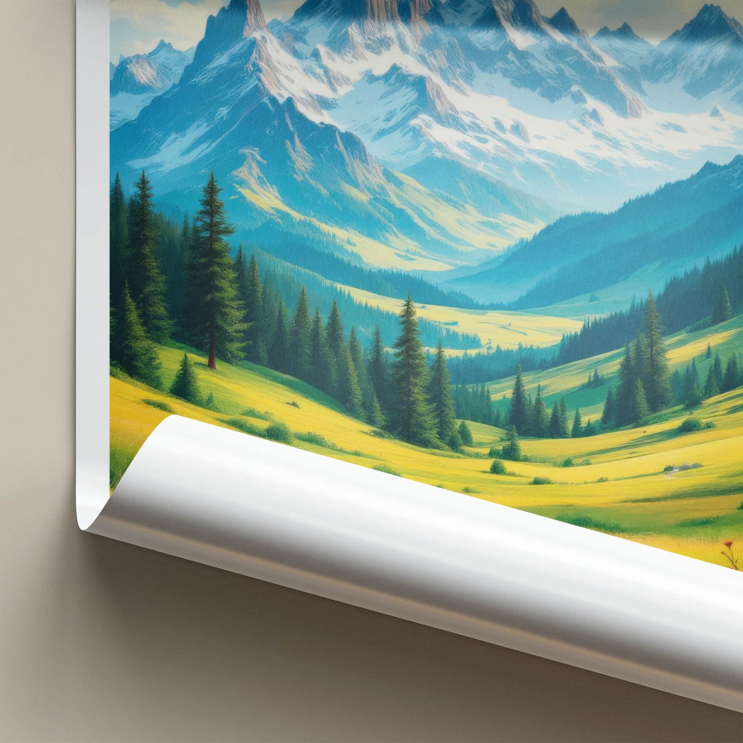 Bavarian Alps Poster - Germany Travel Art - Sunny Mountain Valley Home Decor