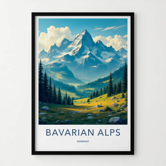 Bavarian Alps Poster - Germany Wall Art - Majestic Mountain Valley Home Decor