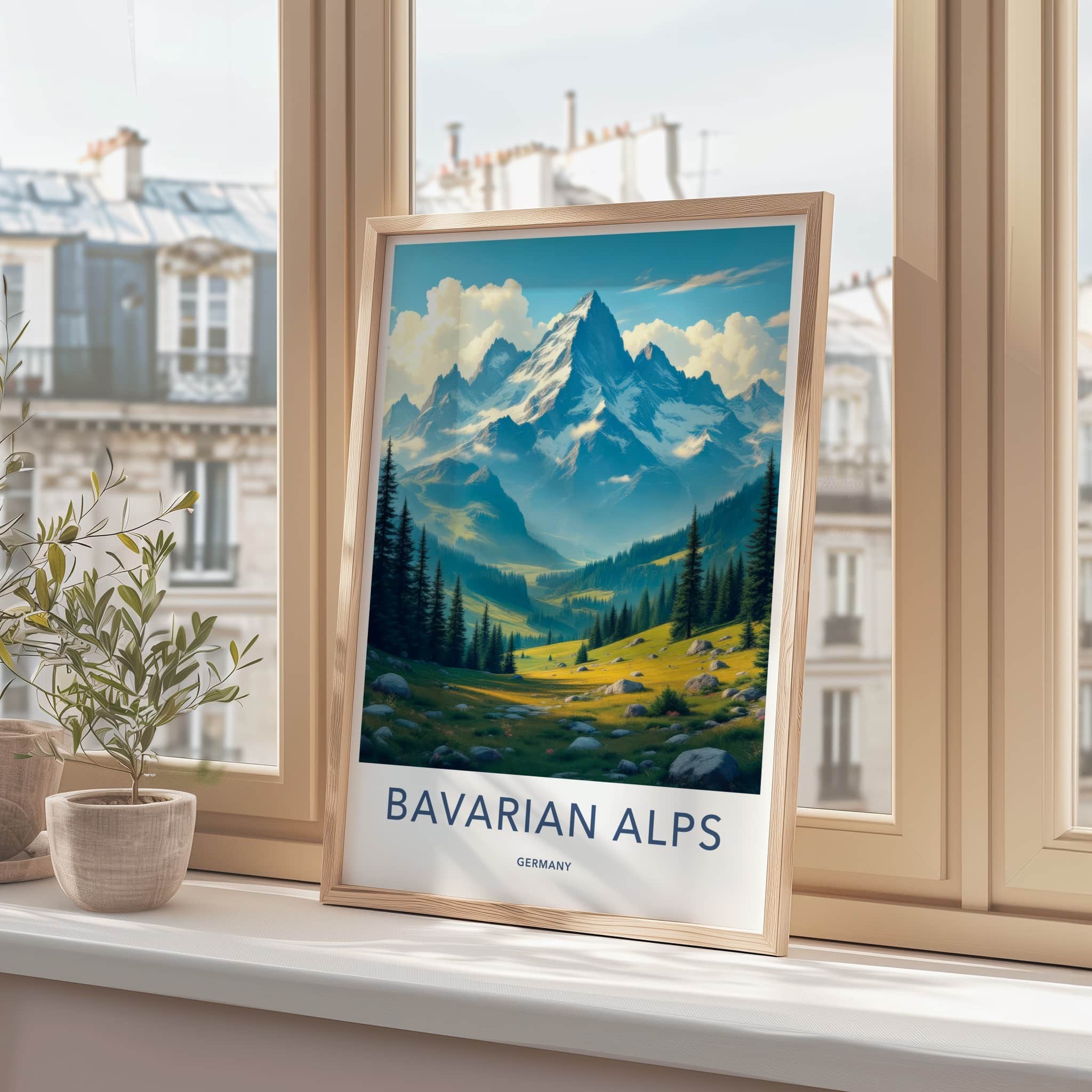 Bavarian Alps Poster - Germany Wall Art - Majestic Mountain Valley Home Decor