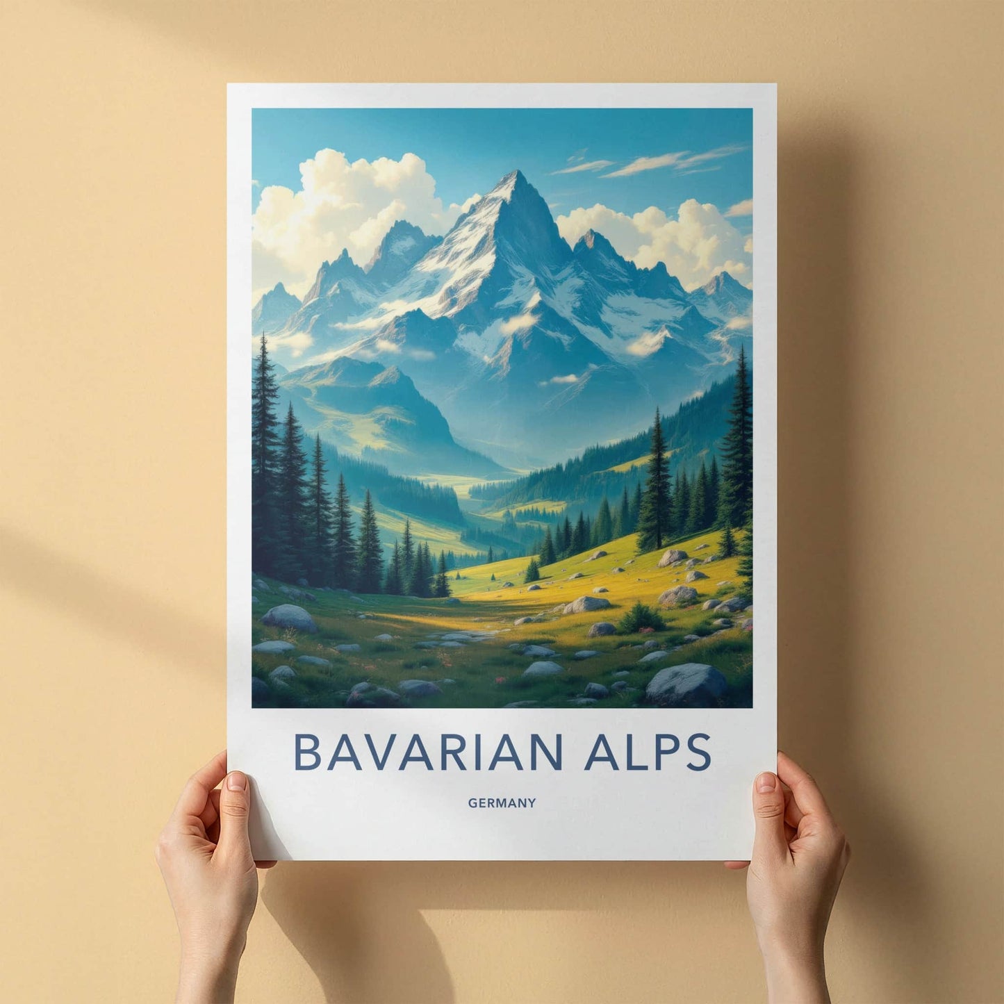 Bavarian Alps Poster - Germany Wall Art - Majestic Mountain Valley Home Decor