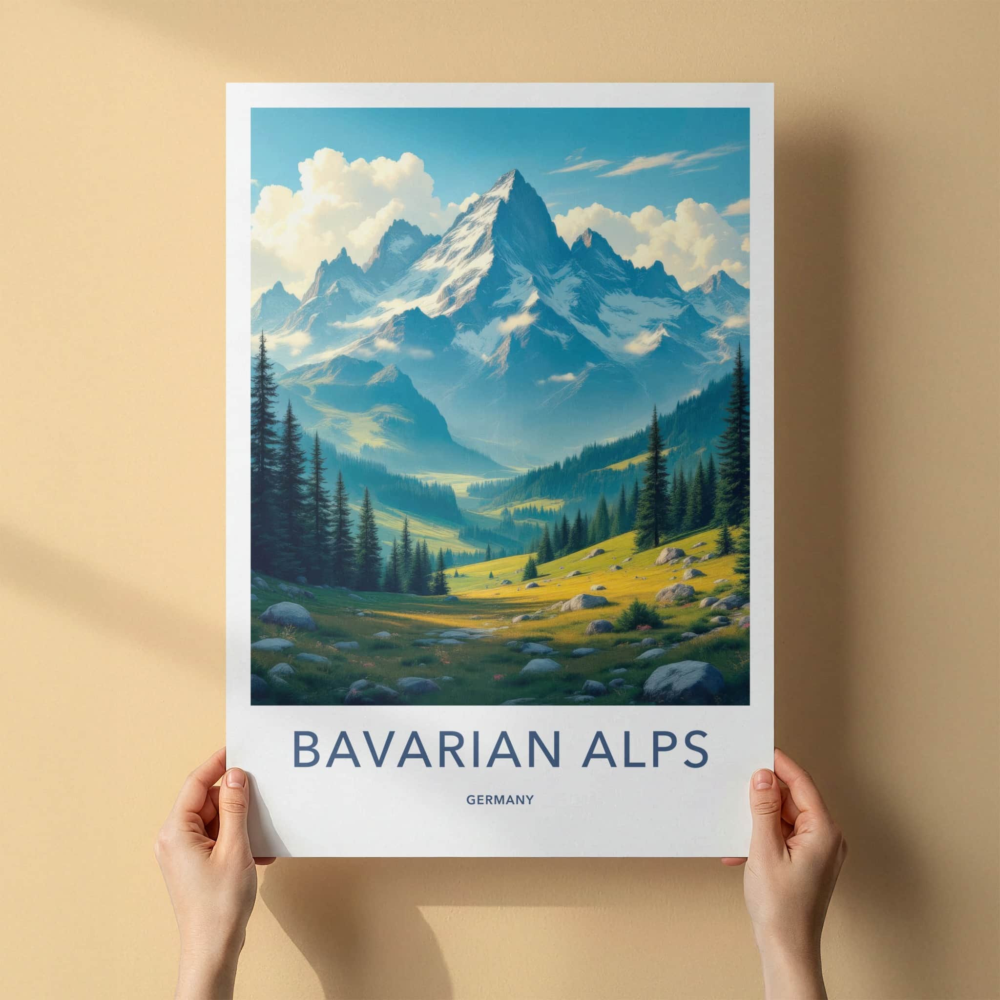 Bavarian Alps Poster - Germany Wall Art - Majestic Mountain Valley Home Decor
