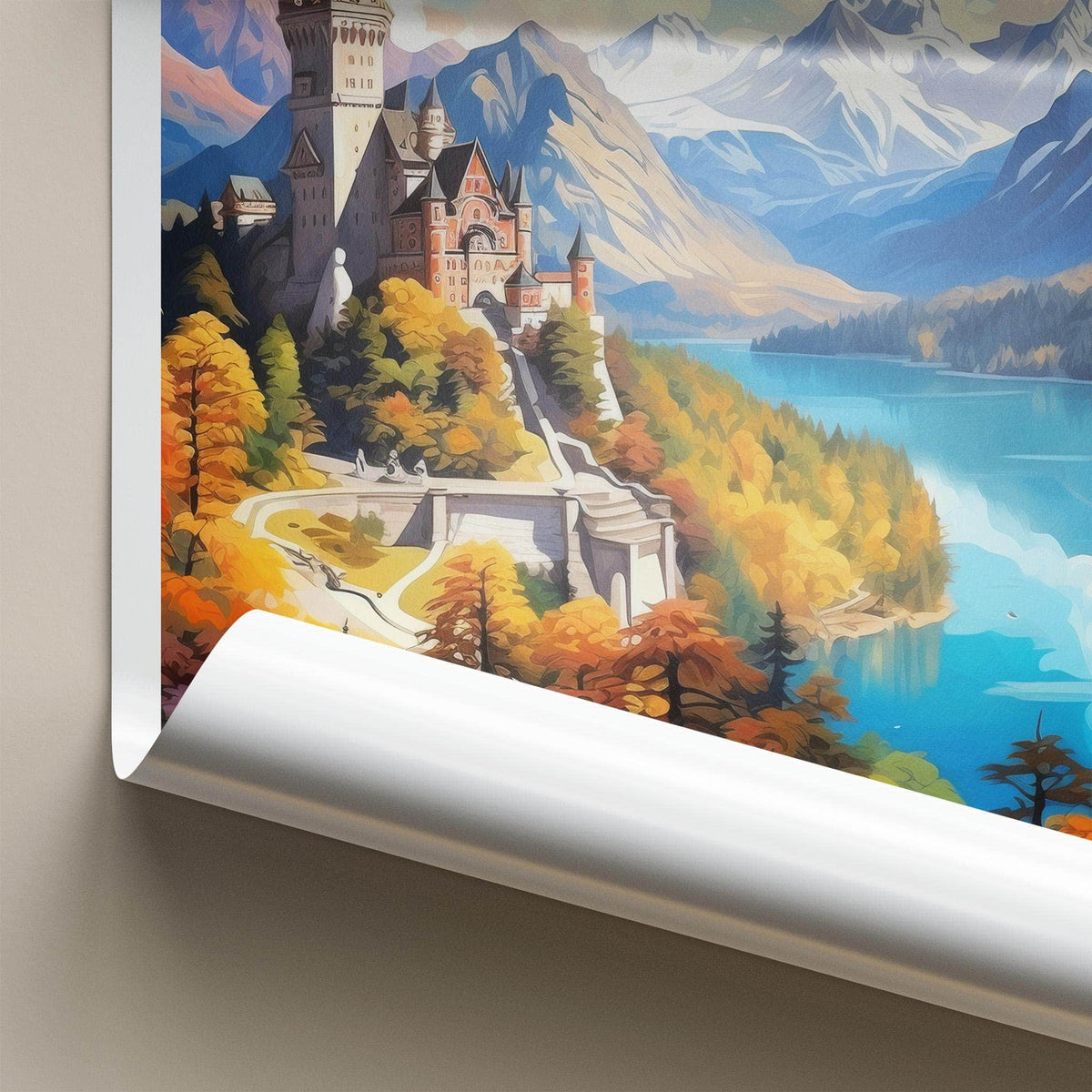 Bavarian Alps Poster - Neuschwanstein Castle Print
