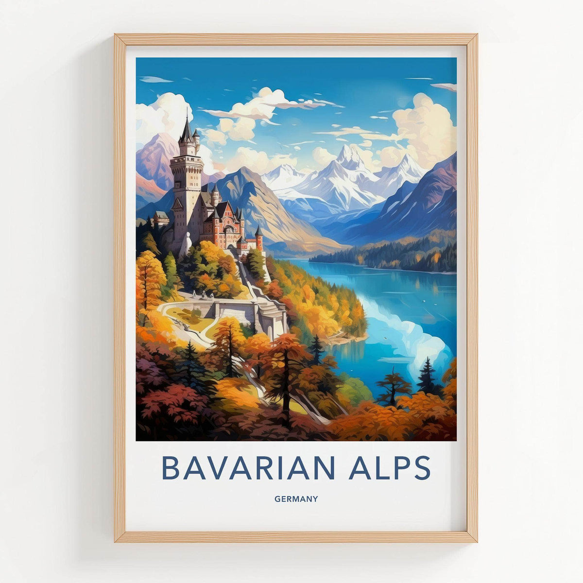 Bavarian Alps Poster - Neuschwanstein Castle Print
