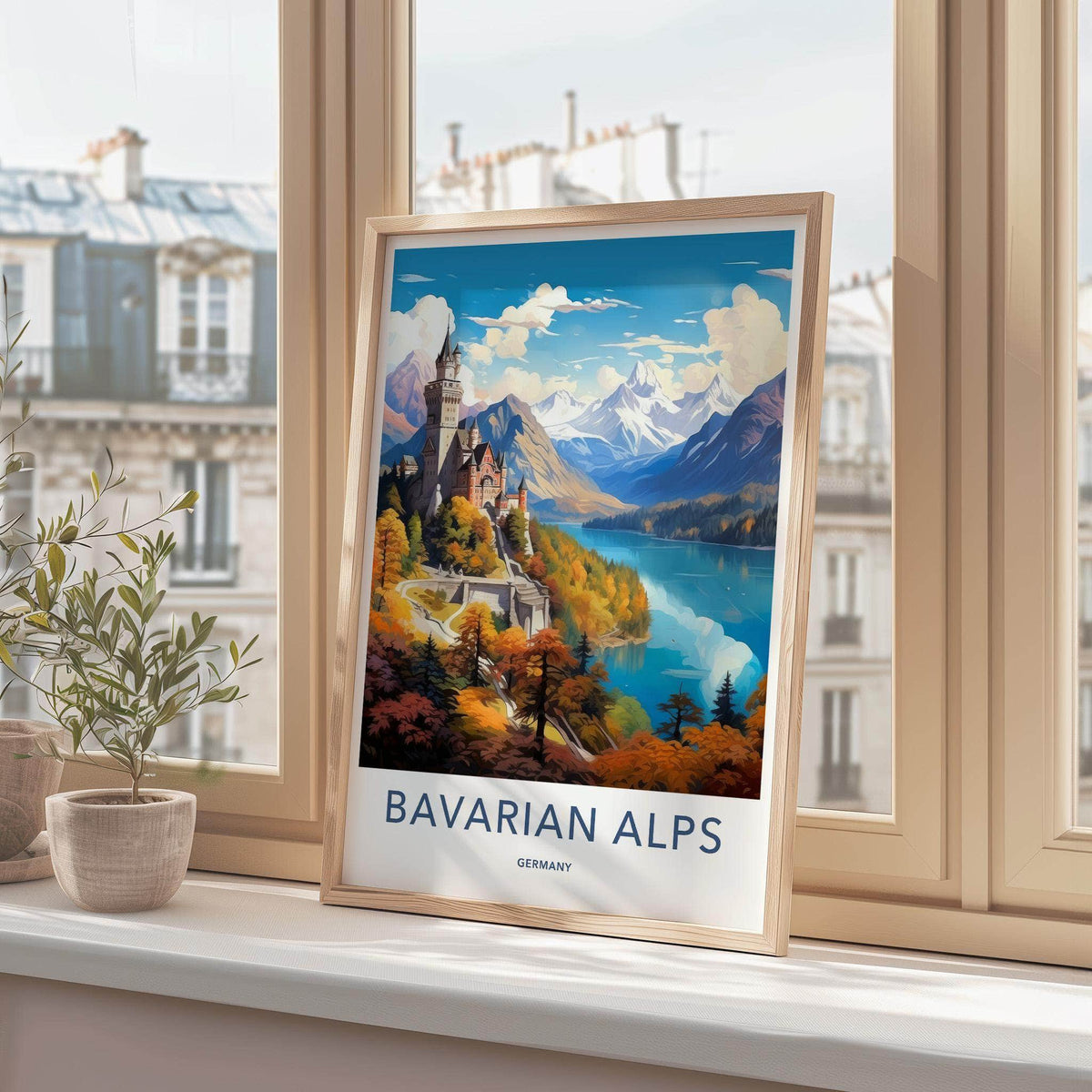 Bavarian Alps Poster - Neuschwanstein Castle Print