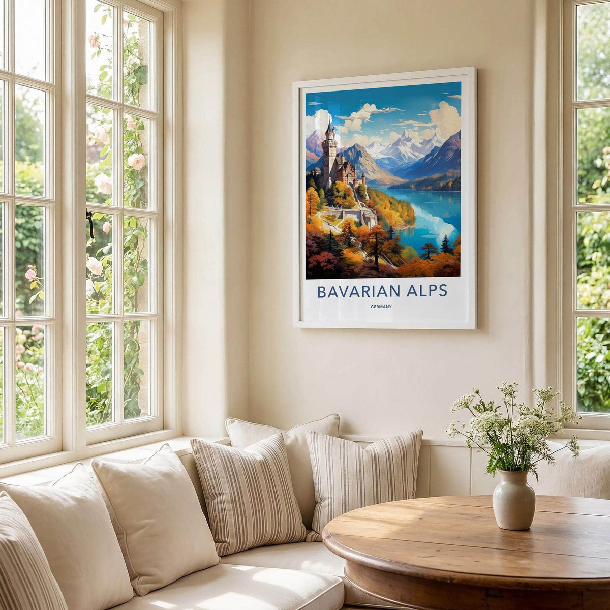 Bavarian Alps Poster - Neuschwanstein Castle Print