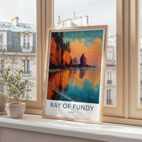 Bay of Fundy Poster - Canada Scenic Art - Fiery coastal cliffs Wall Decor
