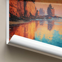 Bay of Fundy Poster - Canada Scenic Art - Fiery coastal cliffs Wall Decor