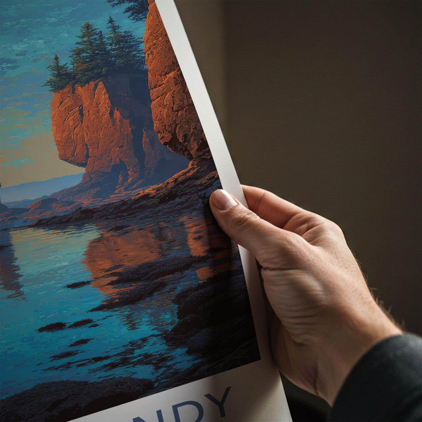 Bay of Fundy Poster - Canada Scenic Art - orange sky stacks Home Decor