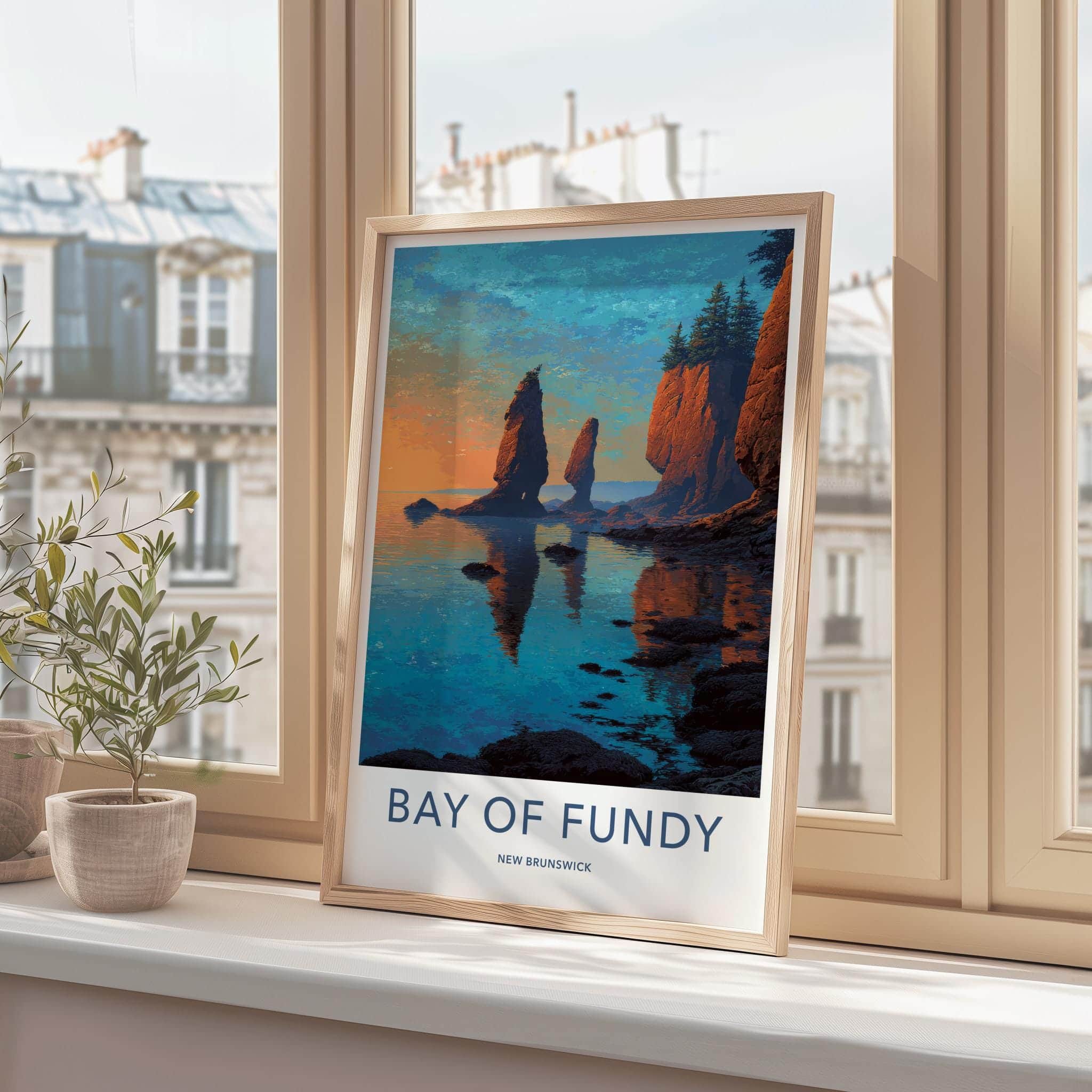 Bay of Fundy Poster - Canada Scenic Art - orange sky stacks Home Decor