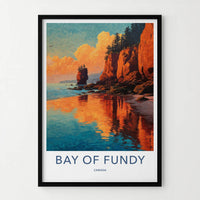 Bay of Fundy Poster - Canada Travel Art - Dramatic Cliff Sunset Wall Decor