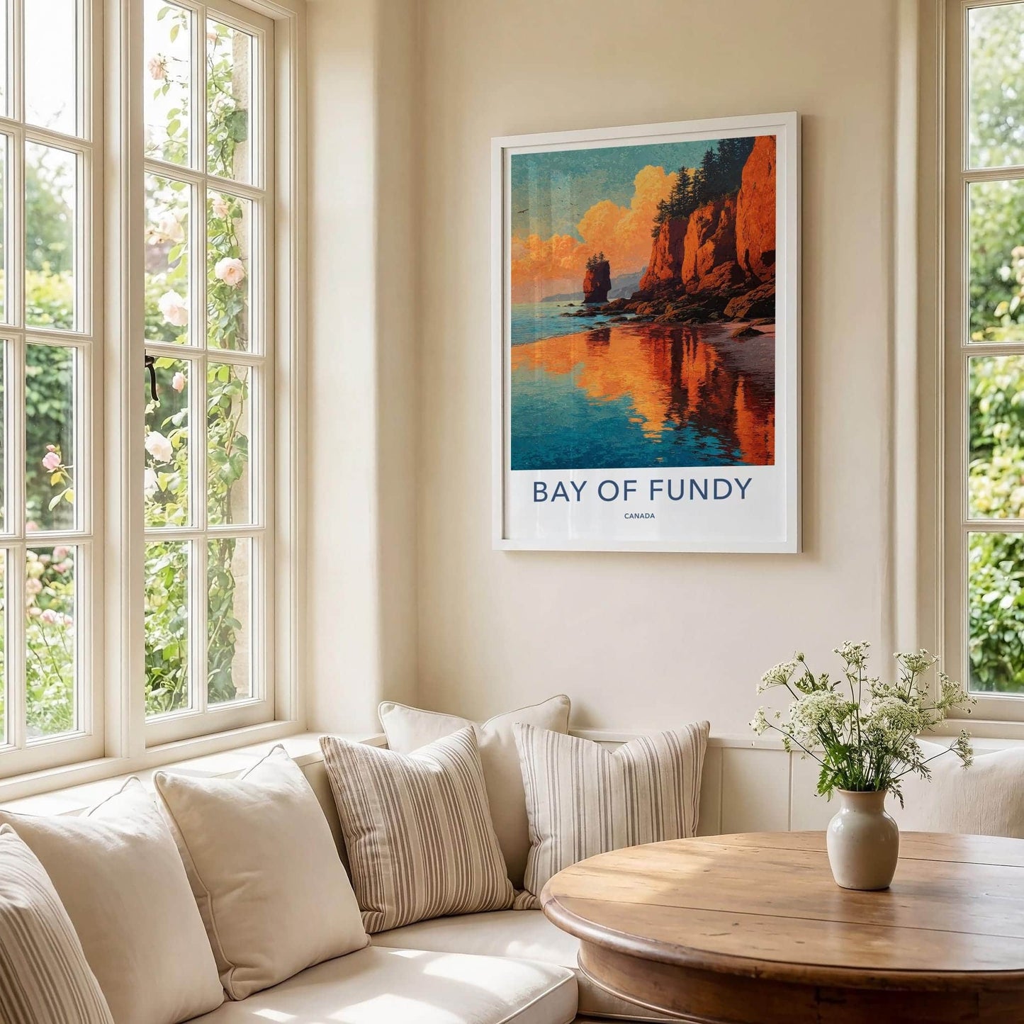 Bay of Fundy Poster - Canada Travel Art - Dramatic Cliff Sunset Wall Decor