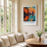 Bay Of Fundy Poster - Canada Travel Art - Orange Cliffs Bay Wall Decor