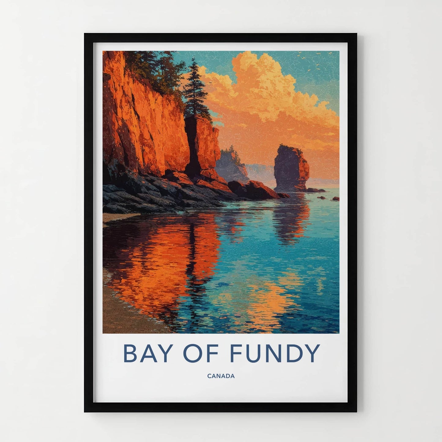 Bay Of Fundy Poster - Canada Travel Art - Orange Cliffs Bay Wall Decor