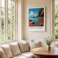 Bay of Fundy Poster - Canada Travel Art - Red Cliffs Tide Home Decor