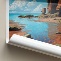 Bay of Fundy Poster - Canada Travel Art - Red Cliffs Tide Home Decor