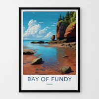 Bay of Fundy Poster - Canada Travel Art - Red Cliffs Tide Home Decor