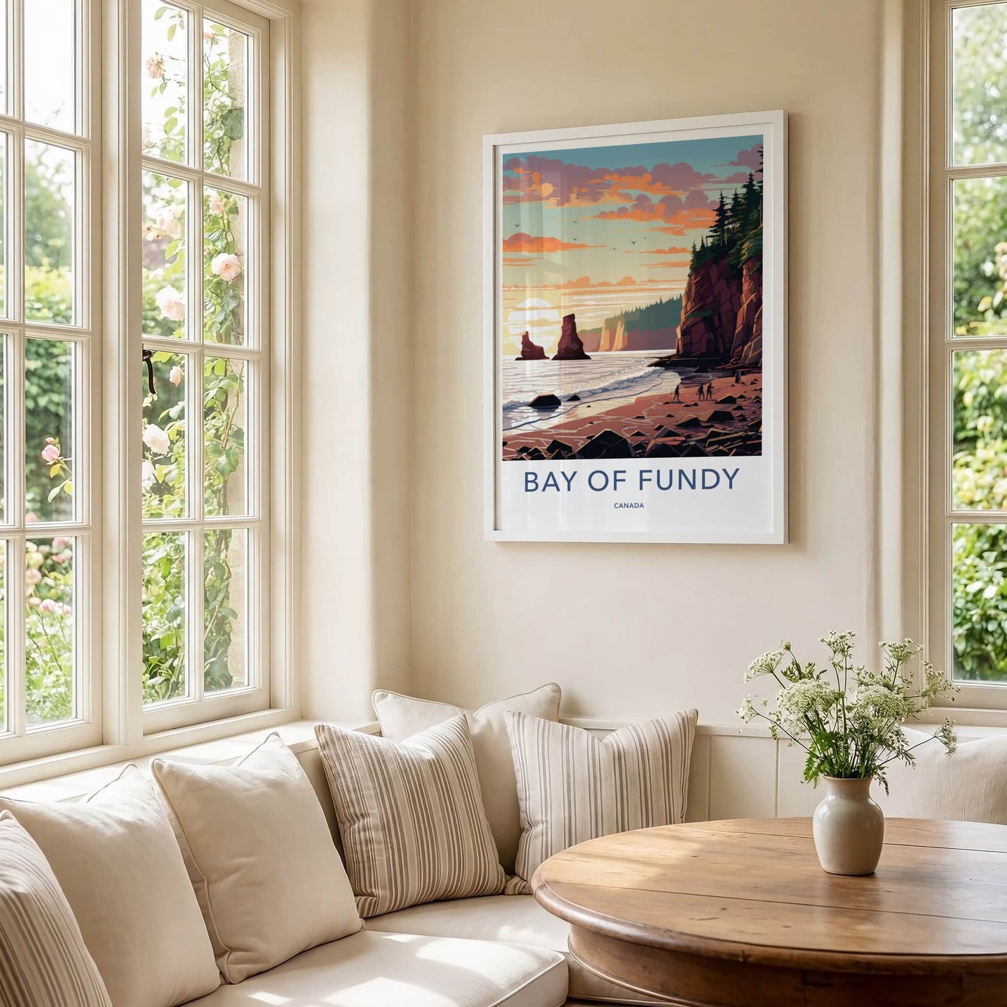 Bay Of Fundy Poster - Canada Travel Art - Rocky Beach Sunset Home Decor
