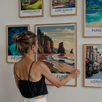 Bay Of Fundy Poster - Canada Travel Art - Rugged Beach Cliffs Wall Decor
