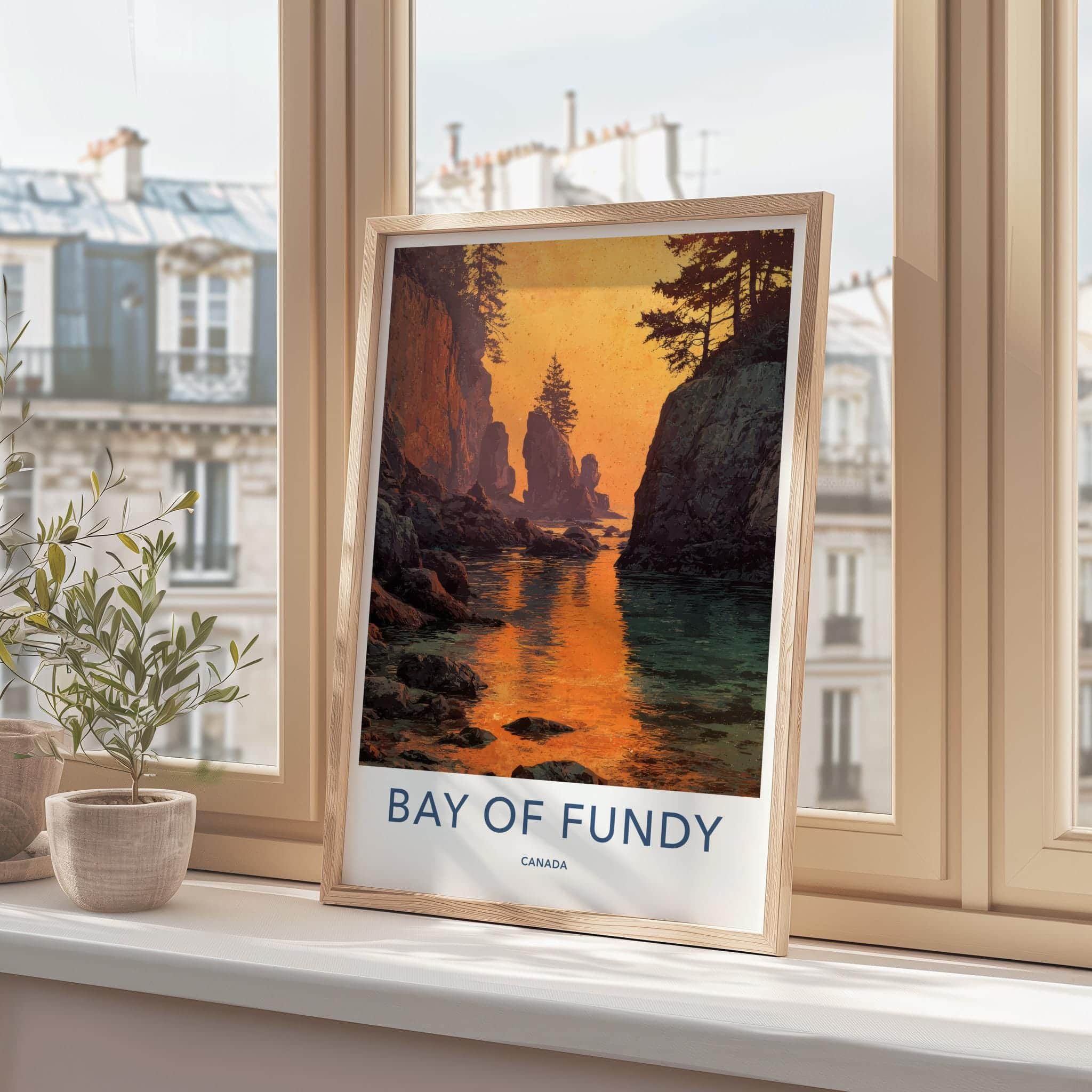 Bay of Fundy Poster - Canada Travel Art - Sunset Cliffs Home Decor