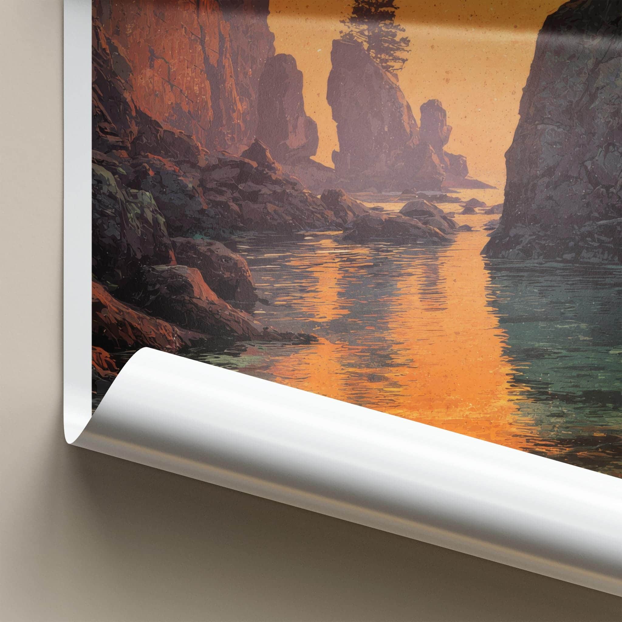 Bay of Fundy Poster - Canada Travel Art - Sunset Cliffs Home Decor
