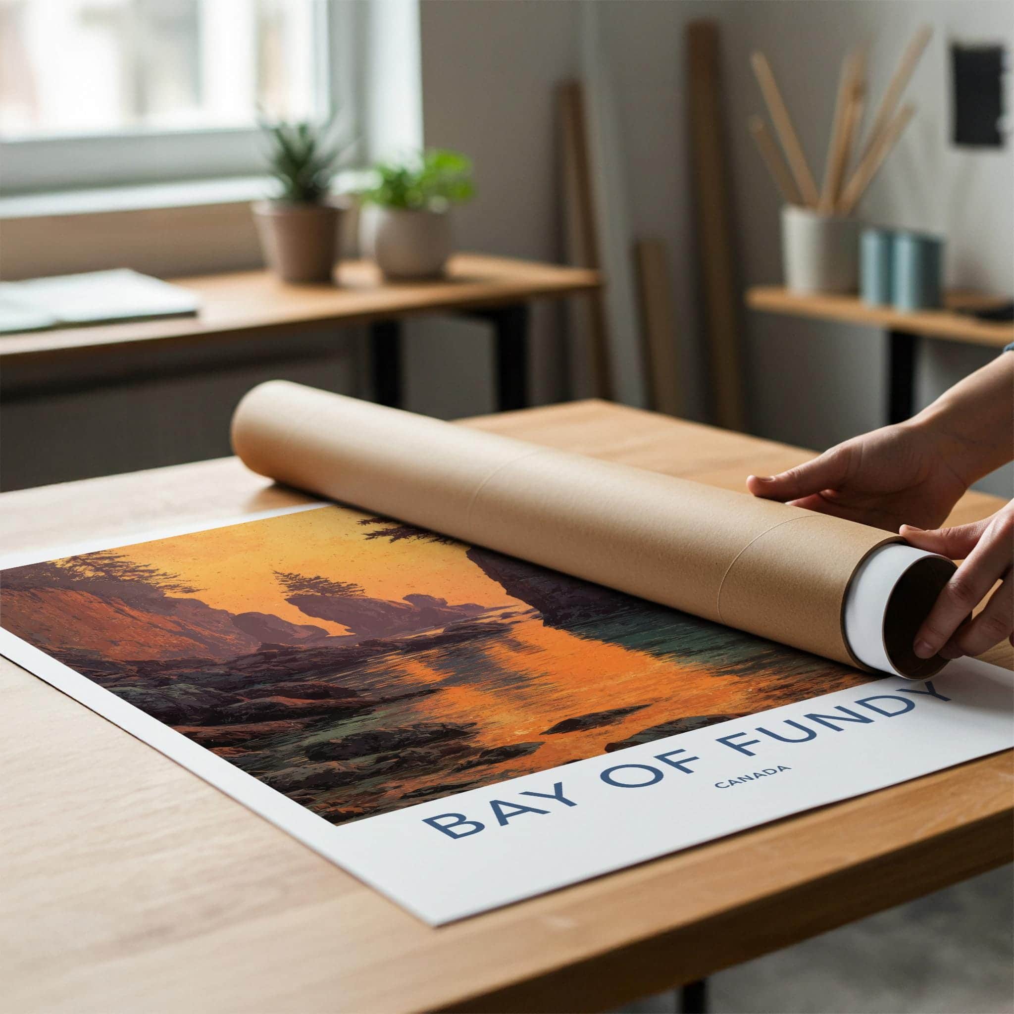 Bay of Fundy Poster - Canada Travel Art - Sunset Cliffs Home Decor