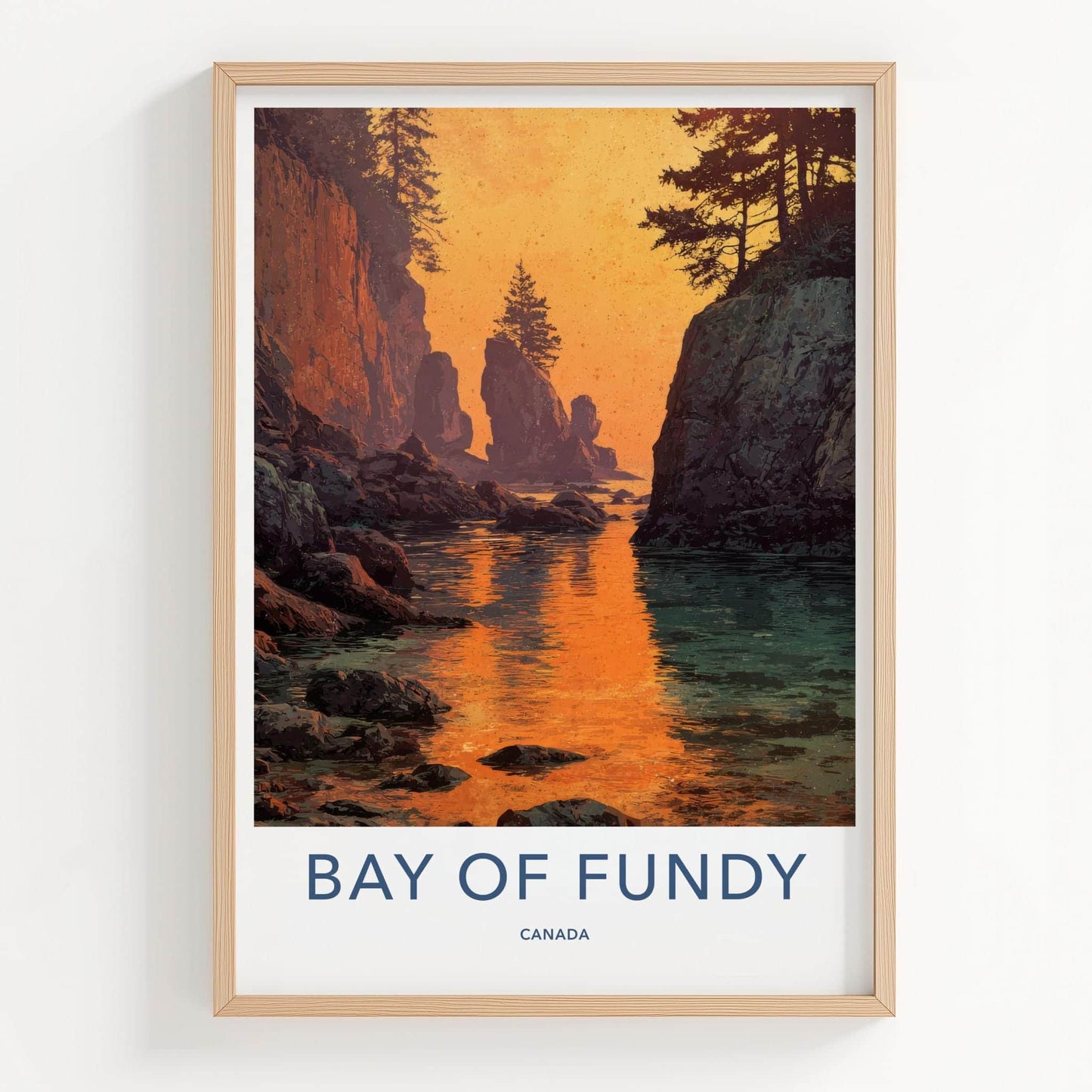 Bay of Fundy Poster - Canada Travel Art - Sunset Cliffs Home Decor