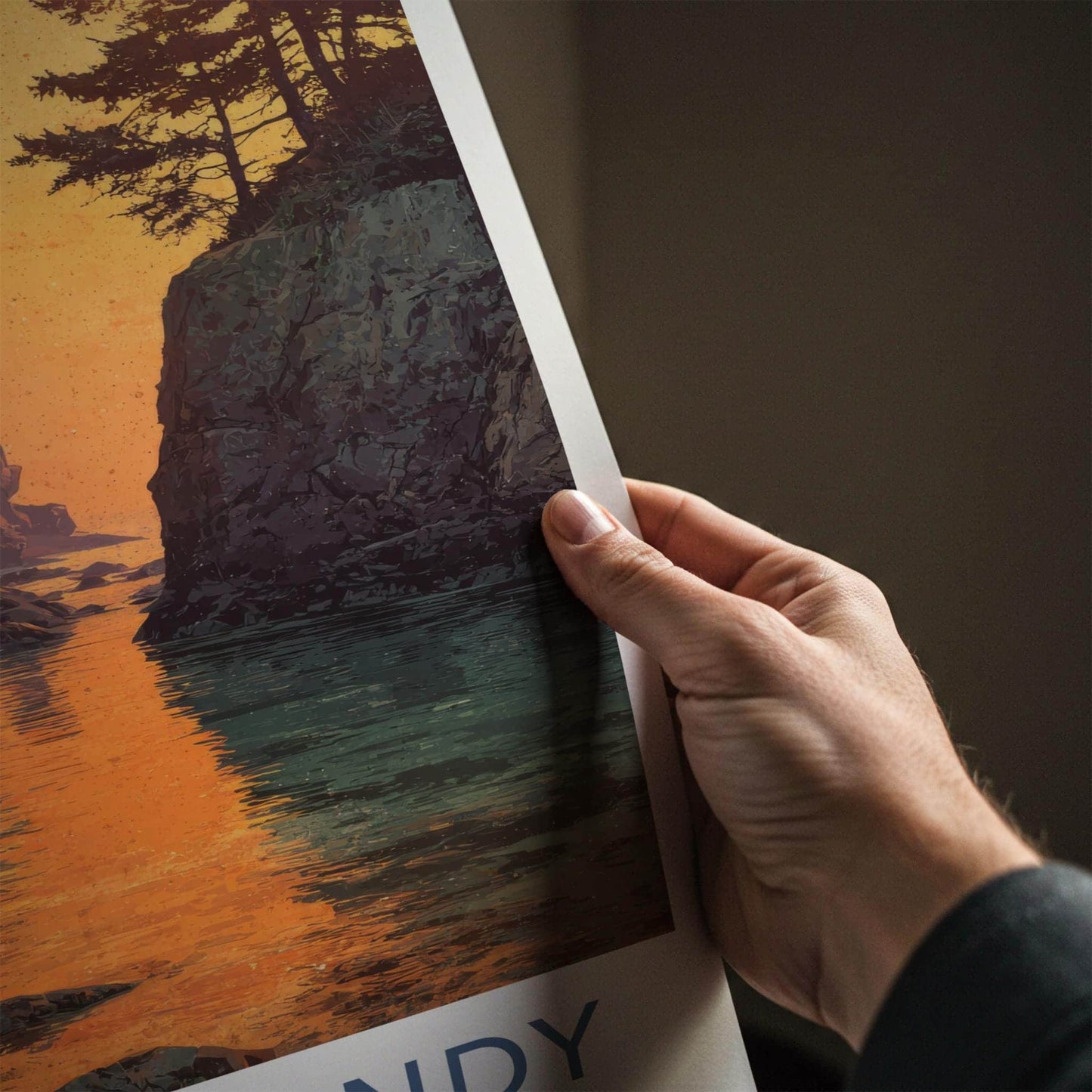 Bay of Fundy Poster - Canada Travel Art - Sunset Cliffs Home Decor