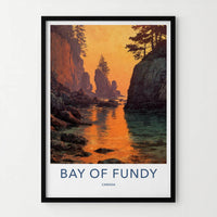 Bay of Fundy Poster - Canada Travel Art - Sunset Cliffs Home Decor