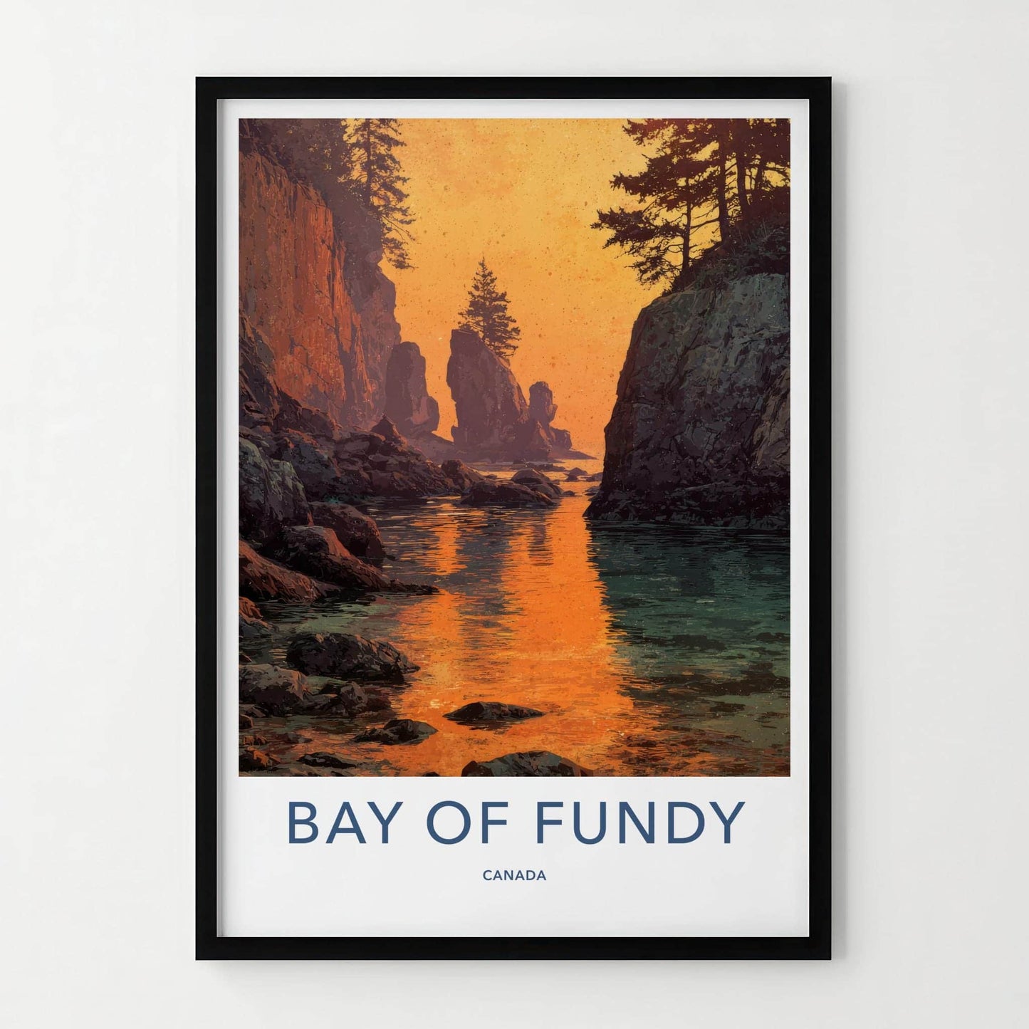 Bay of Fundy Poster - Canada Travel Art - Sunset Cliffs Home Decor