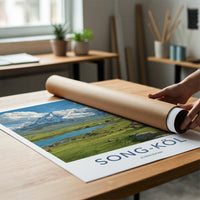 Song Kol Poster - Kyrgyzstan Lake Yurts Mountains