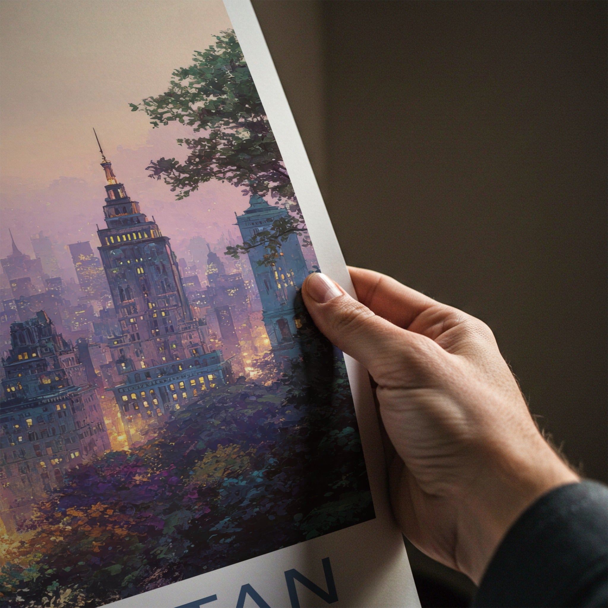 Manhattan Poster New York Empire Building City Travel Art