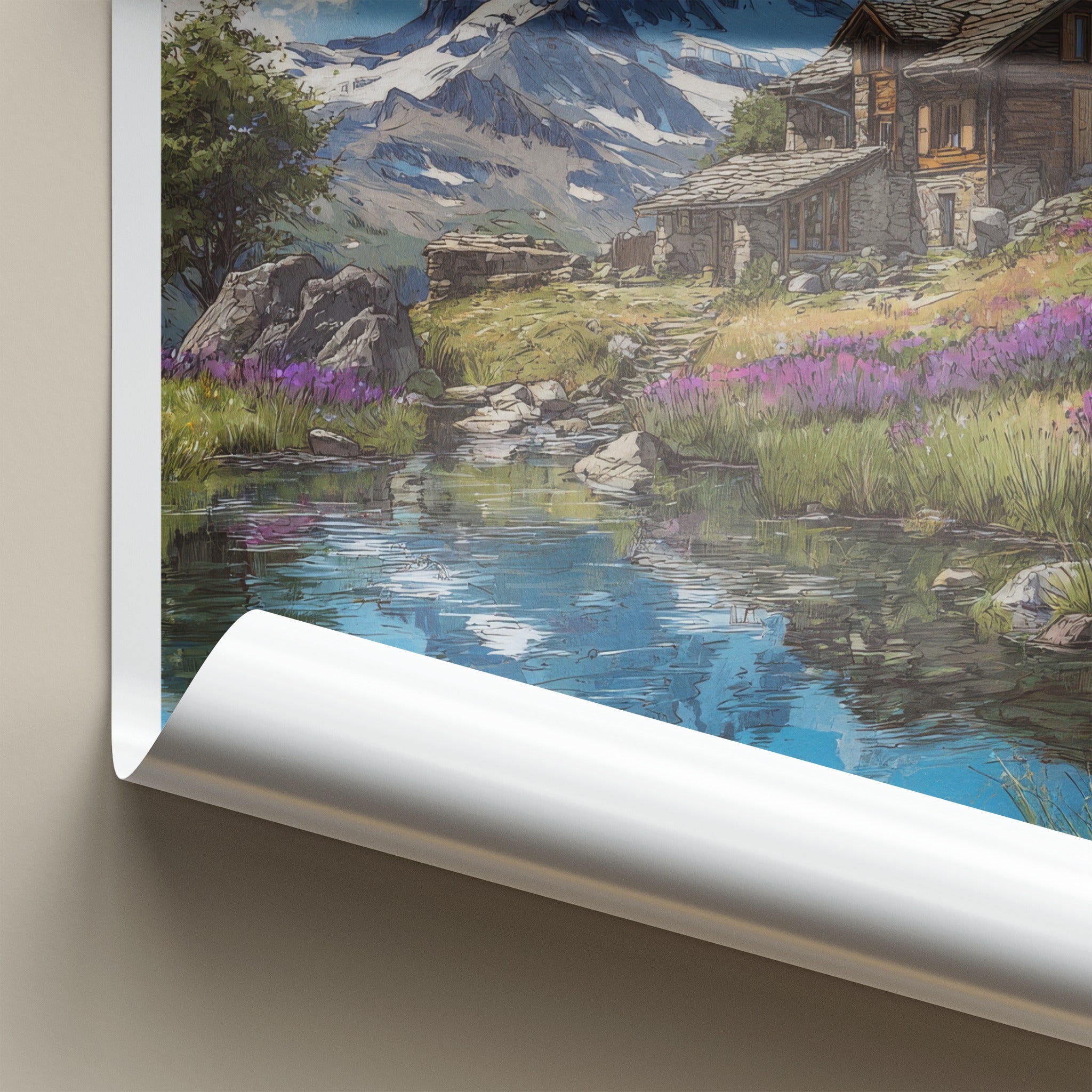 Matterhorn Poster - Switzerland Wall Art Alpine Mountain Reflection