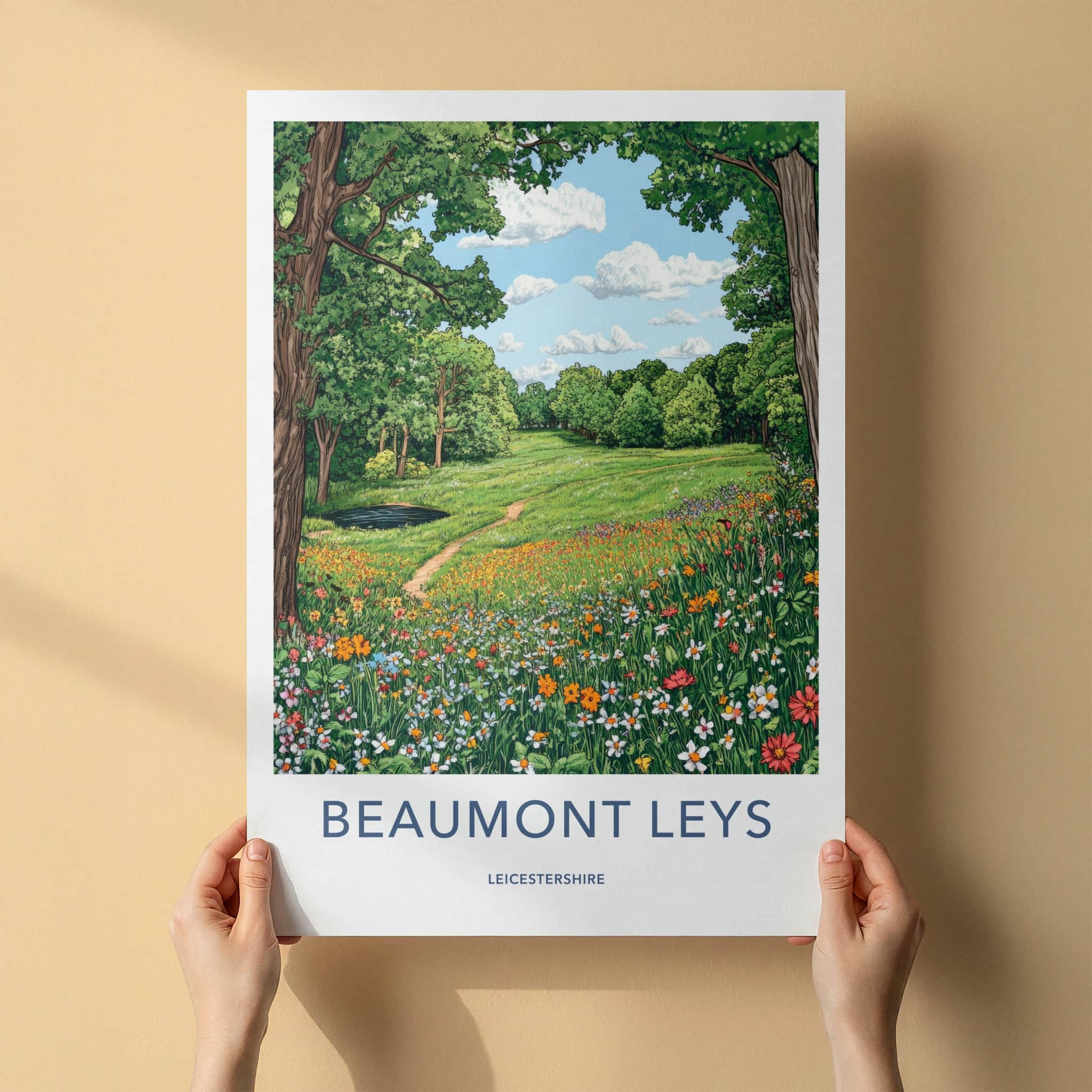 Beaumont Leys Poster - England Travel Art - Green Valley Flowers Home Decor
