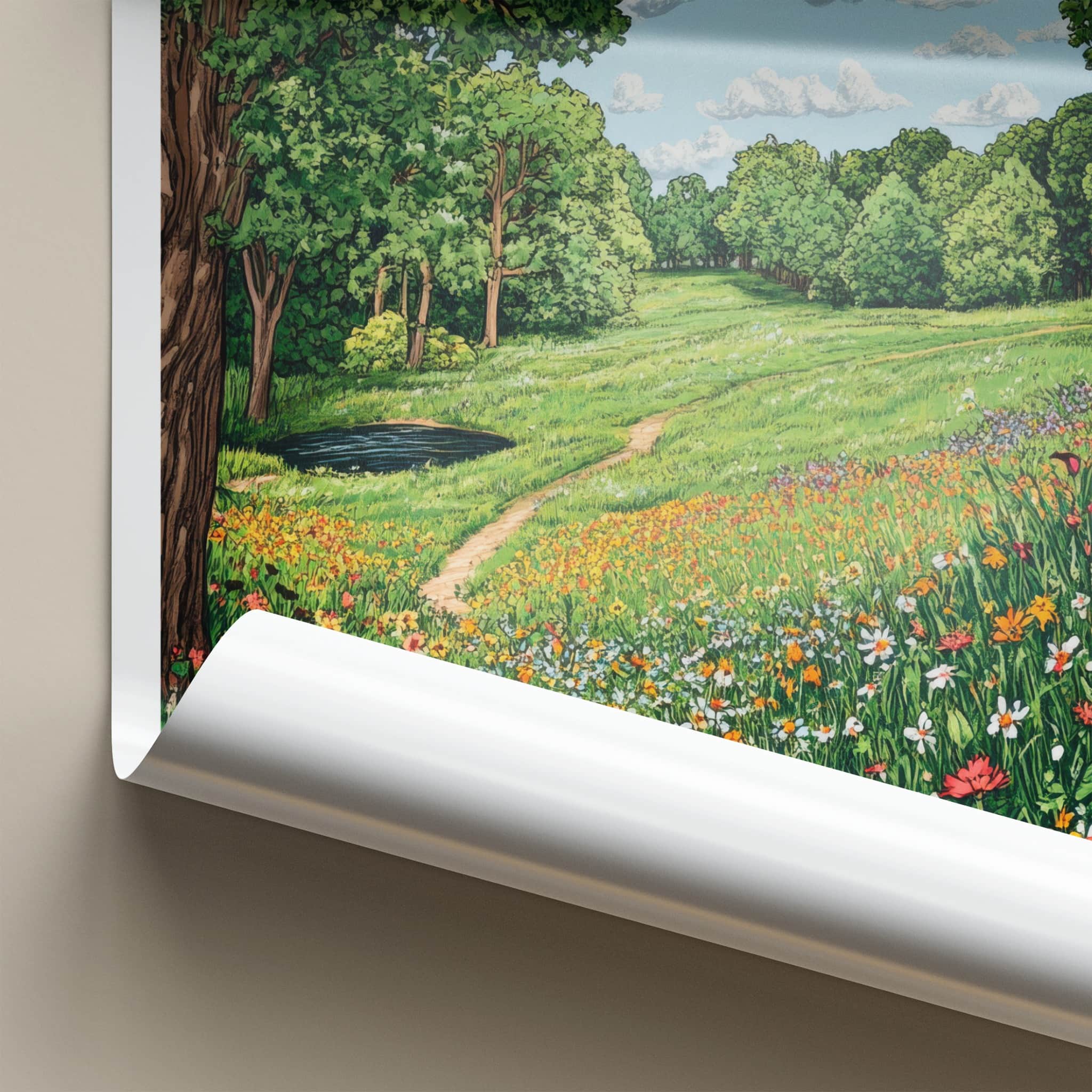 Beaumont Leys Poster - England Travel Art - Green Valley Flowers Home Decor